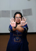 Moderator Shreejana says no to child marriage at Girls Out Loud meeting