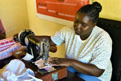 Georgina, 20, making reusable sanitary pads